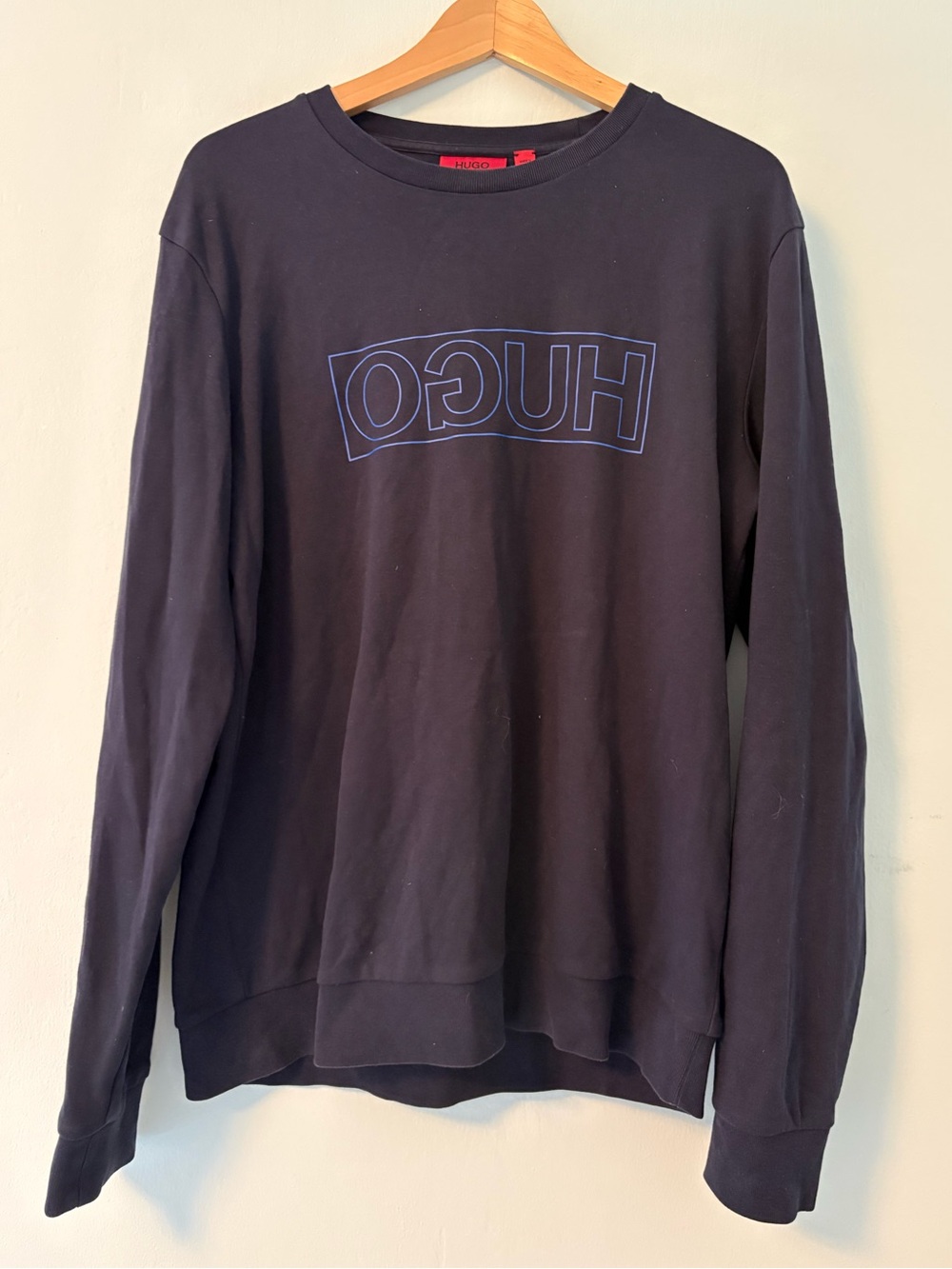 Hugo Boss Navy Box Logo Crewneck Large